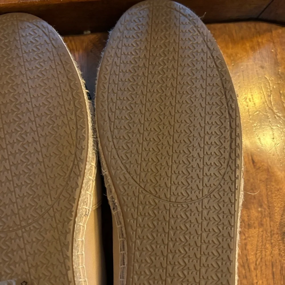 Michael Kors Pink & Black Leather Kendrick Toe Cap Espadrilles Slip On S…